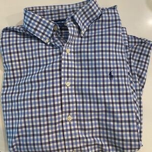 Polo by Ralph Lauren Men’s XL Blue Check Button-Down Long Sleeve Shirt